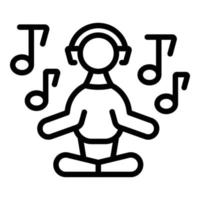 Symbol Umrissvektor für Musikmeditation. Frauenyoga vektor