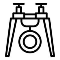 Videografie-Drohne-Symbol-Umrissvektor. Fahrzeugkamera vektor