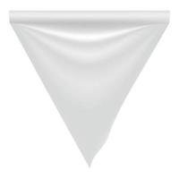 Stoff weißes leeres Flaggenmodell, realistischer Stil vektor