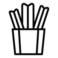 Knuspriger Churro-Symbol-Umrissvektor. spanisches Essen vektor