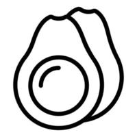 Avocado-Frucht-Symbol Umrissvektor. Diätessen vektor