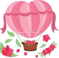 liebe ballon rosa valentine illustration vektor clipart