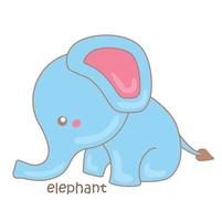 alphabet e für elefantenwortschatz illustration vektor clipart