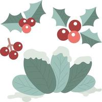 söt vinter- träd och blomma Semester illustration vektor ClipArt