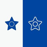 Star Media Studio Linie und Glyphe solides Symbol blaues Banner Linie und Glyphe solides Symbol blaues Banner vektor