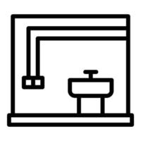 Badezimmer-Reparatur-Icon-Umrissvektor. Arbeitsgerät vektor