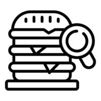 Hamburger Review Icon Umrissvektor. Zertifikat Essen vektor