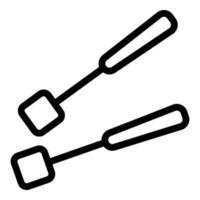 Fondue-Gabel-Symbol Umrissvektor. Topf kochen vektor