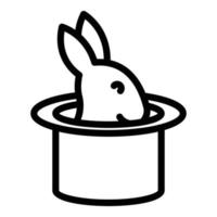 magischer Kaninchen-Symbol-Umrissvektor. Zauberhut vektor