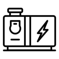 Generator-Rohr-Symbol-Umrissvektor. Macht elektrisch vektor
