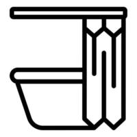 Badewanne Symbol Umriss Vektor. Hotelanlage vektor