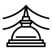 stupa ikon översikt vektor. landmärke kultur vektor
