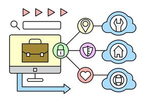 Kostenlose Linear Web Icons vektor