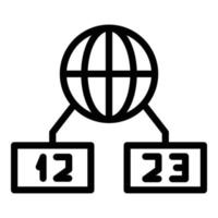 globaler Zeitsymbol-Umrissvektor. Weltzone vektor