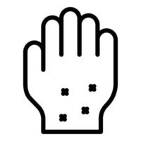 Gluten-Intoleranz Hand Haut Symbol Umriss Vektor. Lebensmittelallergie vektor