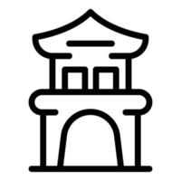 stad hus ikon översikt vektor. japan kyoto vektor