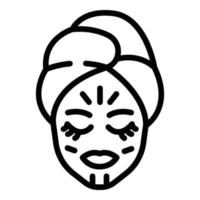 Guasha Gesichtsmassage Symbol Umrissvektor. Gesichtshaut vektor