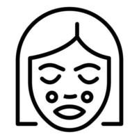 Lifting Face Massage Symbol Umrissvektor. Frauenhaut vektor