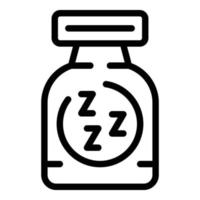 Schlaftabletten Symbol Umrissvektor. Nacht Mensch vektor