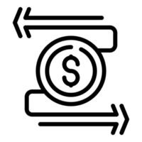 Symbol Umrissvektor für Geldwechsel. passives Einkommen vektor