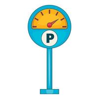 parkering meter ikon, tecknad serie stil vektor