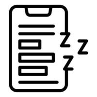Schlaflosigkeit Telefon App Symbol Umrissvektor. Bettmensch vektor