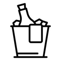 flaska i is ikon översikt vektor. mat affär vektor