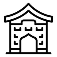 Reise-Kyoto-Symbol-Umrissvektor. japanischer Turm vektor