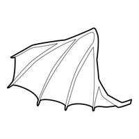 Drachenflügel-Symbol, Umrissstil vektor
