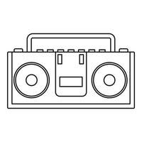 musik boombox ikon, översikt stil vektor