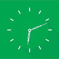 grön klocka med klot ikon, platt stil vektor