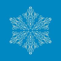 dekorativ snöflinga ikon, enkel stil vektor