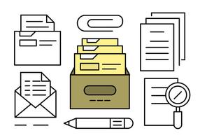 Kostenlose Linear Office Dokumente und Papiere vektor