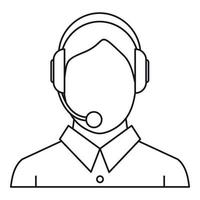 Mann mit einem Headset-Symbol, Umrissstil vektor