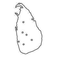 Sri Lanka Kartensymbol, Outline-Stil vektor