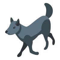 Isometrischer Vektor des schwarzen Hunde-Spa-Symbols. Haustierbad