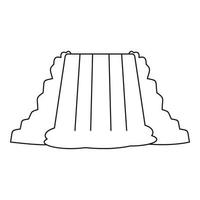 Wasserfall-Symbol, Umrissstil vektor
