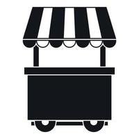 Lebensmittelwagen mit Markisensymbol, einfacher Stil vektor