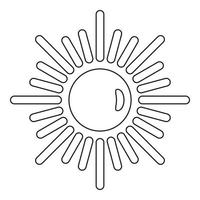 Sol ikon, översikt stil vektor