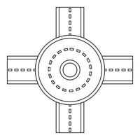 Straßenkreuzungssymbol, Umrissstil vektor