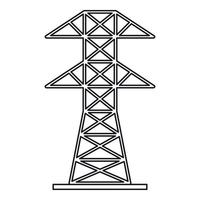 elektrisk torn ikon, översikt stil vektor