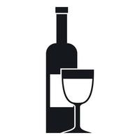 vin flaska och glas ikon, enkel stil vektor