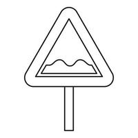 Unebenes Straßenschild-Symbol, Umrissstil vektor