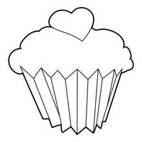 Cupcake-Symbol, Umrissstil vektor