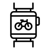 Fahrrad mieten Smartwatch Symbol Umrissvektor. Stadtsystem vektor