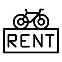 Mieten Sie Fahrradsymbol Umrissvektor. öffentliche App vektor