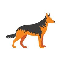 Deutscher Schäferhund-Symbol, flacher Stil vektor