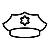 Polizist Mütze Symbol Umriss Vektor. Straßenkind vektor