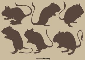 Samling av Vector Brown Silhouettes Of Gerbil Gnagare