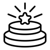 Kuchen-Symbol Umrissvektor. Mensch glücklich vektor
